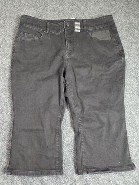Lane Bryant Womens Black Denim Capri Jeans Size 20P Stretch Cotton Blend